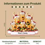 Gepersonaliseerde kersthangers met 2/3/4/5/6/7/8 familienamen - 2023 kunsthars kerstboomversiering gepersonaliseerde familie, partners en vrienden 6