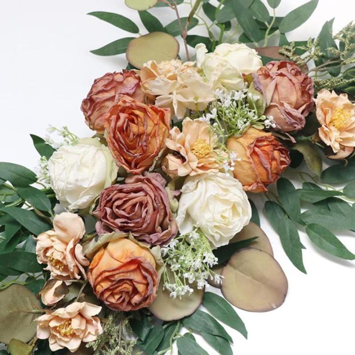Künstliche Rose Eukalyptus Girlande Reben Rattan Blumen Hochzeit Party Dekoration