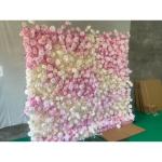 Künstliche Blumen-Wandpaneele, Rosa-weiße Blumen-Wandmatte, 3D-Stoffboden, Simulationsblume, Seidenrosen-Blumenpaneele Für Hintergrund-Hochzeits-Wanddekoration(6.56ftx9.8ft)