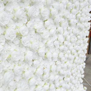 Weißer Rosen-Blumen-Wand-Hintergrund, Künstlicher Wand-Blumen-Hintergrund 3D-Seiden-Hortensie-Rosen-Blumen-Panel Für Foto-Hintergrund-Home-Party-Hochzeits-Hintergrund-Dekoration