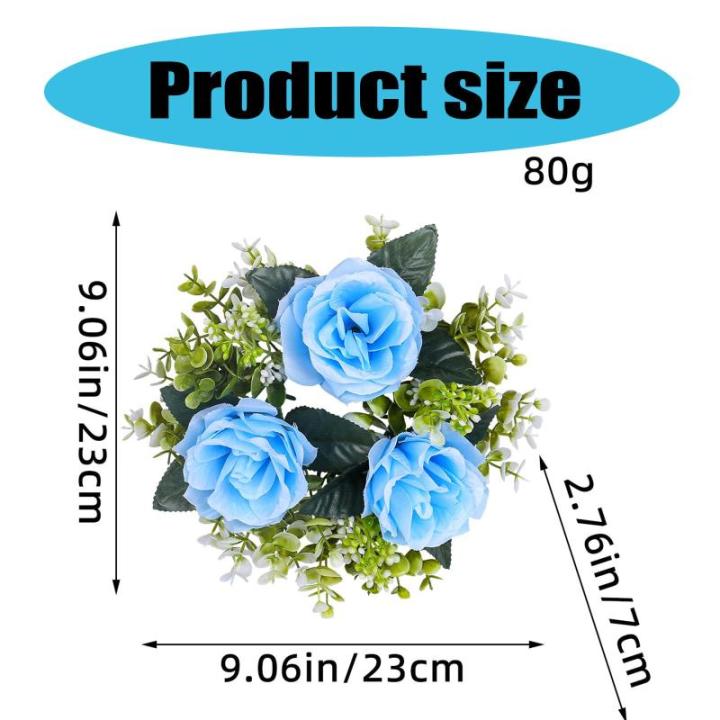 5 x Hochzeits-Blumenringe, Kerzenhalter, künstliche Rosenblumen, Kränze für Tafelaufsätze, Tisch-Party-Dekorationen