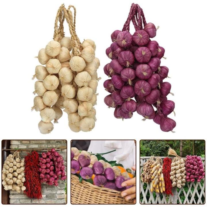 Realistisches Design, Halloween-Knoblauch-Dekoration, leichtes und stabiles Material (weißer Knoblauch)