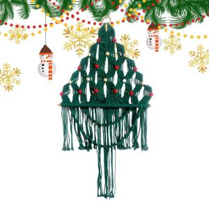 Handgefertigtes gewebtes Makramee-Set, Makramee-Weihnachtsbaum-Set, Lustiges Makramee-Kit Stressabbau-Knoten-Anfänger-Kit, Komplettes Weihnachtsbaum-Set im Boho-Stil für Bastelli