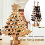 Holz Weihnachtsbaum Alkoholhalter 24 Tage Countdown Adventskalender Erwachsene Advent Weinständer für 24 Mini Flaschen Weihnachten Dekor Countdown Kalender Ständer