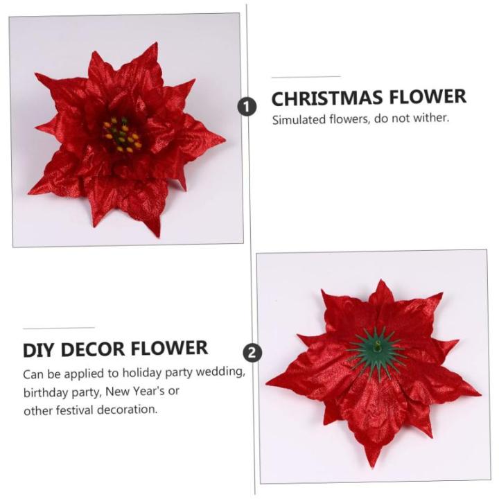 7st Künstliche Blumen Weihnachtsdekoration Gefälschte Weihnachtsblumen Weihnachtskranz Blumen Christbaumschmuck Künstliche Weihnachtsblumen-Picks Gefälschte Blumen Strauß Spor