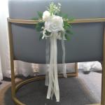 6 Stück Hochzeitszeremonie Ornamente Raffinierte Stuhlverzierungen Mit Künstlichen Blumen Kirchenbänken Blumen