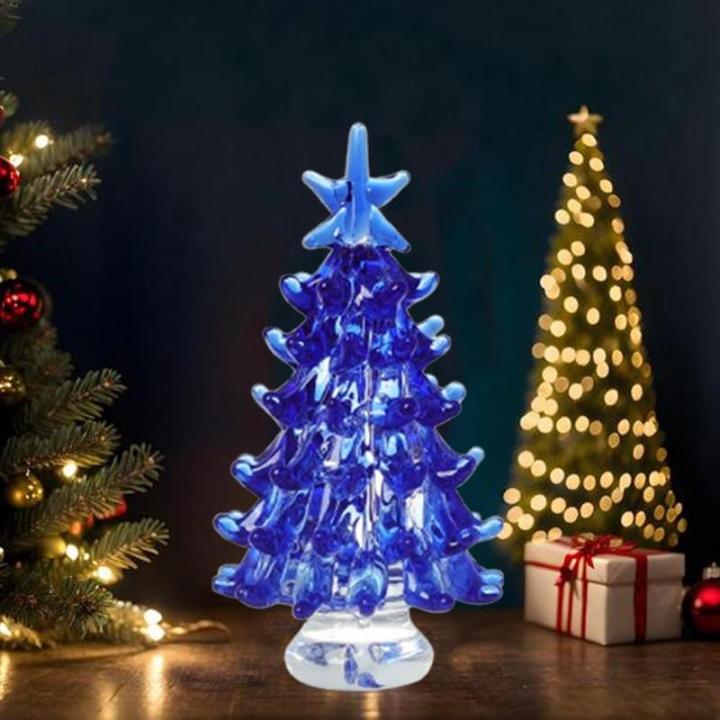 Glazen kerstversiering, tafelkerstboom, miniatuur kerstfiguur, verzamelaarskunst, glazen beeldje, tafelkerstboom, poppenhuis, miniatuur winterfiguren voor kerstdecoratie
