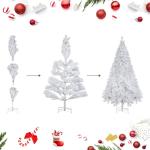 Kunstkerstboom, 180 cm, wit, kunstdennenboom met handschoenen en metalen standaard, kerstversiering voor binnen