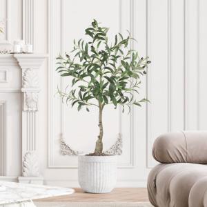 Olijfboom, kunstplant, 90 cm, grote kunstolijfboom, kunstboom, ziet eruit als echt voor woonkamer, slaapkamer, kantoor, decoratie