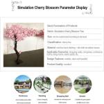 Kunstmatige Kersenbloesem Bomen Kunstmatige Kersenbloesem Bloem Bomen, Roze Zijde Kersenbloesem Bomen voor Bruiloft Thuis Japanse Kawaii Kamer Decor Roze (Size : 2x2m/6.6x6.6ft)