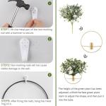 Wandgemonteerde bloemenringen, metalen vaas decoratieve houder kunstbloemen, zwarte wanddecoratie voor familiebijeenkomsten, geschenken en feest, valse tarwe 2 pack, kunst aan de m