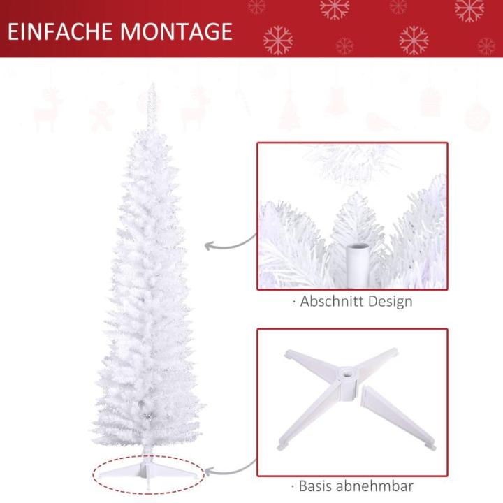 kerstboom dennenboom met kunststof standaard 390 takpunten wit Ø 55 x 180 h cm