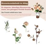 Meervoudig vertakte , roze roos, als echte hortensia, appelbladeren, groot zijden boeket, geschikt voor doe-het-zelf bruiloftsfeest, tafeldecoratie, bloemenarrangement, huis en