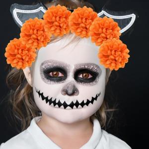 Goudsbloemen bloemen hoofden bulk, Halloween kunstmatige goudsbloemen bloemkoppen 60 stuks 4 cm zijden ringlingbloemen hoofden levenseer levende eik