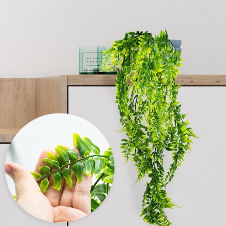 met varen, voor binnen en buiten, hangend, groene woondecoratie, kunstwijnstok, voor woonkamer en tuin, slaapkamer, boerderij, 2 stuks
