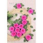 Kunstrozen, 25 stuks schuimrozen, kunstrozen met steel, voor bruiloft, boeketten, bruid, babyshower, feest, woondecoratie, fuchsia