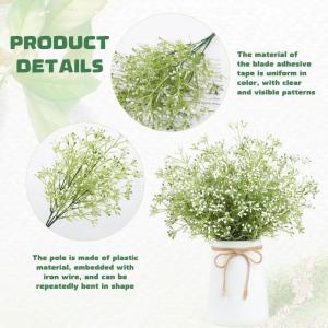5 stuks buiten witte babyadem decoratieve plastic nepbloemen voor binnen buiten tuin balkon bruidsboeketten ambachten woondecoratie