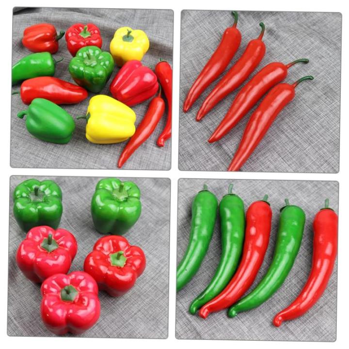 5 Sätze Simulationsmodell Paprika Falscher Chili Schäumt Chili Auf Food-Modell-Requisite Realistische Paprika Gefälschte Chilischoten Gemüse Falsches Chili Poly-Drache 5 Stück