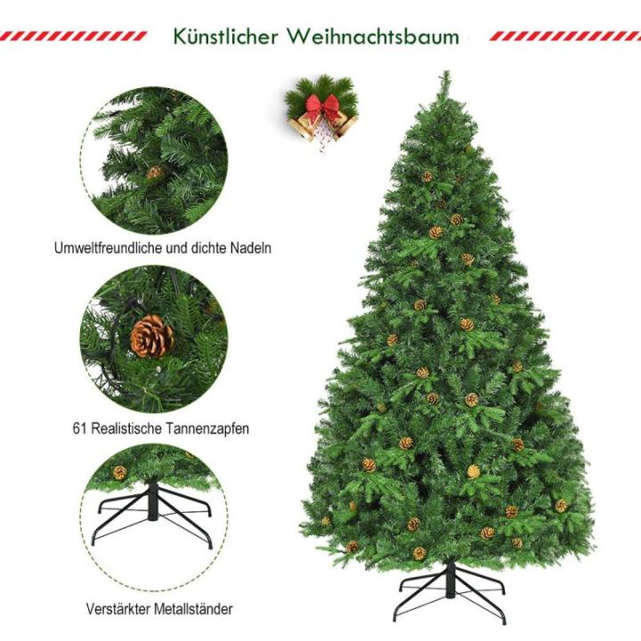 Kunstkerstboom met led-lichtkettingen, kerstboom met verlichting, 210/225/240 cm, groen