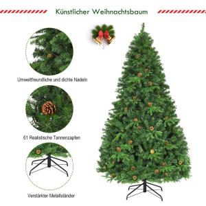 Kunstkerstboom met led-lichtkettingen, kerstboom met verlichting, 210/225/240 cm, groen
