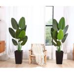Kunstplant, paradijsvogel, boom, 160 cm, plastic plant, palm in pot, tropisch, Hawaï, groene nepplant, voor slaapkamer, woonkamer, tuin, decoratie (2 stuks)