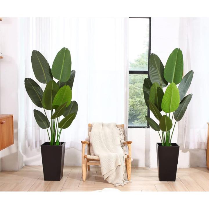 Kunstplant, paradijsvogel, boom, 160 cm, plastic plant, palm in pot, tropisch, Hawaï, groene nepplant, voor slaapkamer, woonkamer, tuin, decoratie (2 stuks)