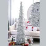 Weihnachtsbaum, PVC-Stern-Glitzer, Festliche, Faltbare Weihnachtsbaum-Figur, Dekoration für Zuhause, Hotel (Silver)