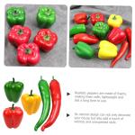 4 Sätze Simulationsmodell Paprika Schaufensterpuppe Maneküre- Set Schaufensterpfeffer Ziernieten Gefälschter Pfeffer Simulation Lebensmittelmodell Stütze Poly-Drache 5 Stück *