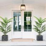 Kunstpflanze Palmen 120cm Künstliche Areca Palme Mit 12 Blätter Außenbereich Kunstpflanzen Groß Plastikpalme Dekopflanzen Mit Topf Topf Innen Deko Für Balkon Wohnzimmer Schlaf