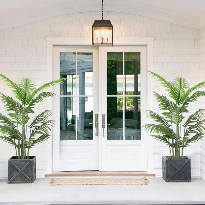 Kunstpflanze Palmen 120cm Künstliche Areca Palme Mit 12 Blätter Außenbereich Kunstpflanzen Groß Plastikpalme Dekopflanzen Mit Topf Topf Innen Deko Für Balkon Wohnzimmer Schlaf