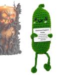 Positive Kartoffel Häkeln, Gehäkelte Positive Gurke,Gehäkelte positive Gurken Spielzeug Emotion Puppen | Kreatives gestricktes Gurkenspielzeug mit positiver Karte für Freunde P