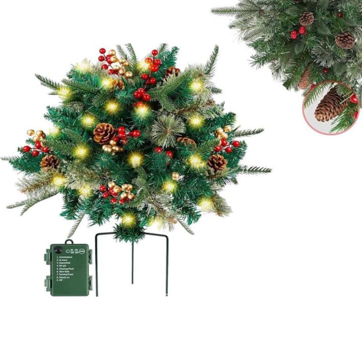 Holiday Planters, Pre Lit Planter Bushes, Holiday Planter Filler, Prelit Planter Bushes Christmas, Pre Lit Christmas Planter Filler, Prelit Planter Christmas (1PcsA)