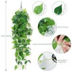 Kunsthangplanten, 3 stuks, 100 cm lange kunsthangplant, bruiloftsdecoratie, kunstklimop, wijnstokken voor muur, huis, kamer, indoor, outdoor decoratie (Lvluo)