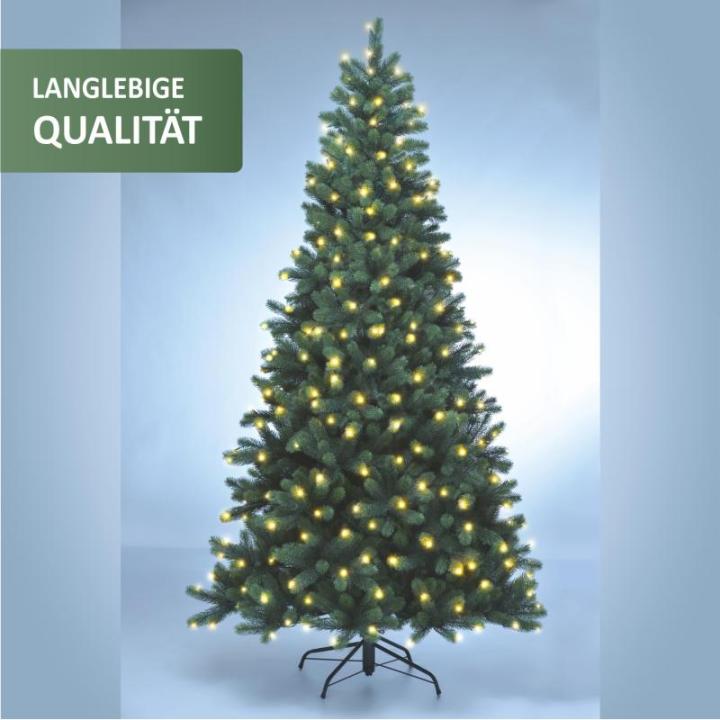 Premium kerstboom 210 cm, helder licht, kunstkerstboom, met 312 leds, nepboom, PE-kerstboom