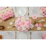 Roze kunstbloem combo nep roos faux dahlia bloemen met stengels voor doe-het-zelf bruiloft bruidsboeket feest woondecoratie (roze roze)