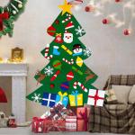 Filz Weihnachtsbaum Set DIY Filz Weihnachtsbaum Set Falt Filz Weihnachtsbaum Dekoration DIY Filz Deko Weihnachtsbaum Für Kinder mit Abnehmbaren Hängenden Ornamenten für Home/Tü