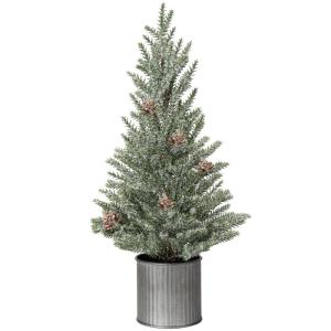 Mini Tafelkerstboom 45,8 cm / 18 inch kunstmatige dennentakken bedekt met sneeuw, voor kerstdecoratie wooncultuur keuken eettafel