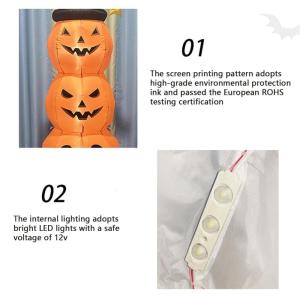 Aufblasbarer Halloween-Kürbisbecher, 94,48 Zoll beleuchteter Halloween-Kürbis, aufblasbare Kürbisdekoration, gestapelte, Winddichte LED-Kürbislichter, Kürbisdekoration für Sp