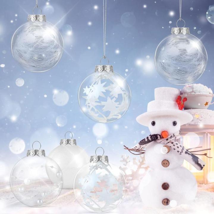 , wit, 24 stuks, kerstboomversiering, kerstdecoratie voor Kerstmis, feest