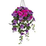 Pansy Kunstbloemen als echte viooltjes, hangende planten, kunstbloemen, Pansy met hanglamp, hoogte 80 cm, kamerplant, struik, decoratieve plant, groene plant