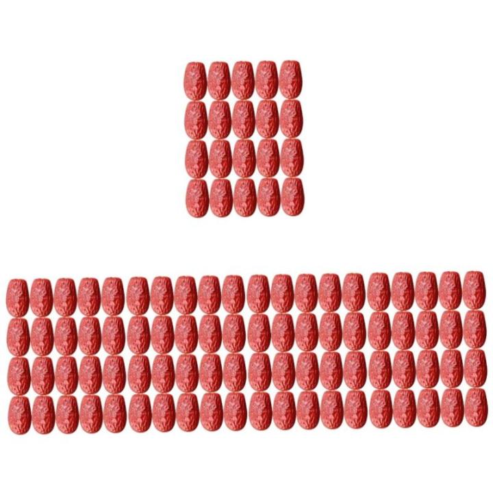 5 Sätze Simulierte Jujube Simulationsfrucht Schrankdekor Falsches Datum Vasendekor Hochzeitsdeko Hochzeits Dekoration Künstliches Rotes Datum Künstliche Jujube PVC 30 Stück * 5