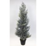 Ceder/conifere in sneeuwlook in pot, GA kunstplant kunstboom, decoratieve boom (80 x 34 cm)