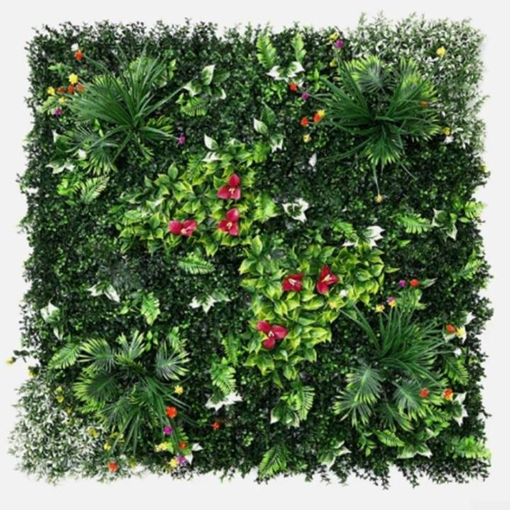Dichte gebladerte ontwerp 50x50CM Kunstplant Wandpaneel voor het creëren van een privé-retraite (A)
