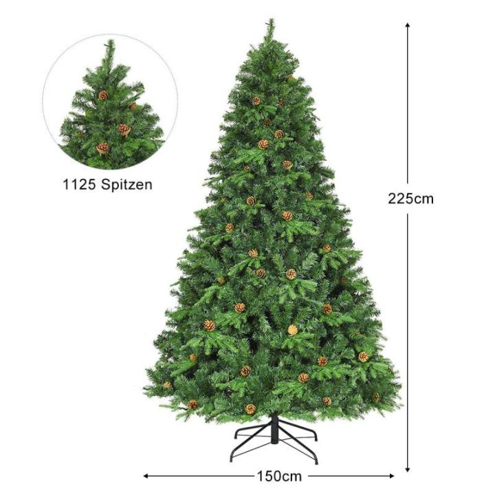 Kunstkerstboom met led-lichtkettingen, kerstboom met verlichting, 210/225/240 cm, groen