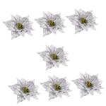 7st Künstliche Blumen Weihnachtskranz Dekoration Künstlicher Glitzer-weihnachtsstern Glitzernde Weihnachtssterne Künstliche Weihnachtssternblume Urlaub Weihnachtsstern Kranz Spo