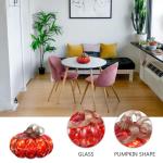 2 stuks glazen pompoenornamenten, eettafeldecoratie, woondecoratie, eettafeldecoratie, pompoen, mini-glazen pompoen, desktoppompoen, foto-rekwisieten, tafelknutselwerk