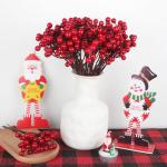 24 Stück Weihnachten Holly Beeren Künstliche Rote Beeren Weihnachtsbeeren Rote Beeren Stiele für Weihnachten Christbaumschmuck Kranz Hochzeit, Handwerk