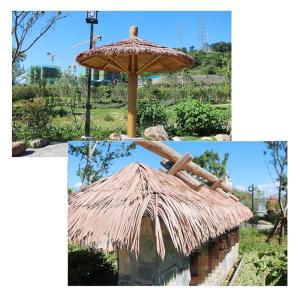 Simulation Thatch Tile Plastic Natural Wild Fake Straw Artificial Fake Thatch Straw Dekoration Bauernhaus Traufe Stroh Pe Flame Retardant Plastic (Farbe: Gelb A,Größe: 2St)