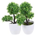 6 STK Simulierte Topfpflanze Mini-pflanztöpfe Eingemachter Bonsai Falsche Pflanzenverzierung Künstlicher Formschnitt Künstlicher Topfbaum Künstliches Topfgras Green Plastik