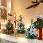 Weihnachtsbaum Geschmückt Weihnachtsbaum Klein Geschmückt Weihnachtsdeko Mini Geschmückter Weihnachtsbaum Künstlich Kleiner Weihnachtsbaum Tisch Tannenbaum für Weihnachten Dek